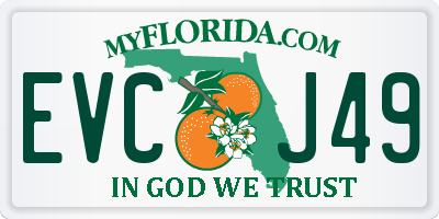 FL license plate EVCJ49