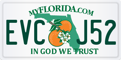 FL license plate EVCJ52