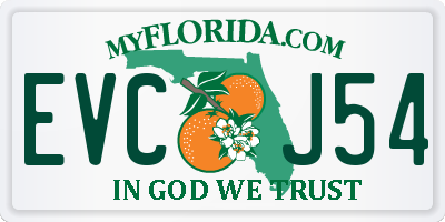 FL license plate EVCJ54