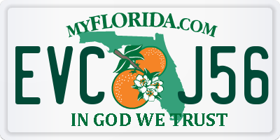 FL license plate EVCJ56
