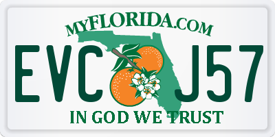 FL license plate EVCJ57