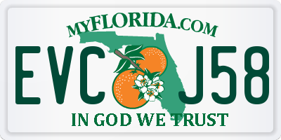 FL license plate EVCJ58