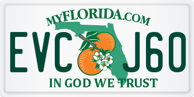 FL license plate EVCJ60