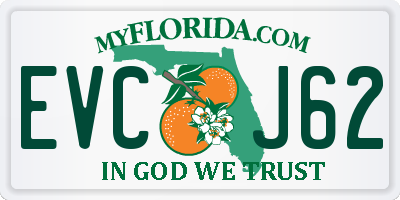 FL license plate EVCJ62