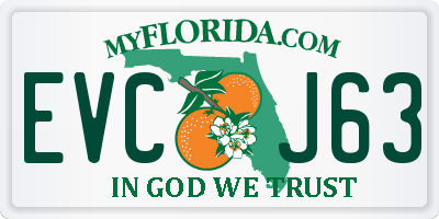 FL license plate EVCJ63