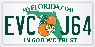 FL license plate EVCJ64
