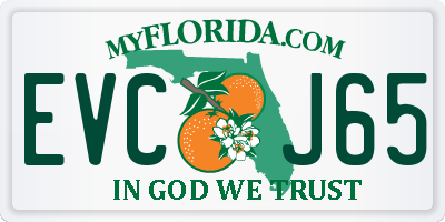 FL license plate EVCJ65