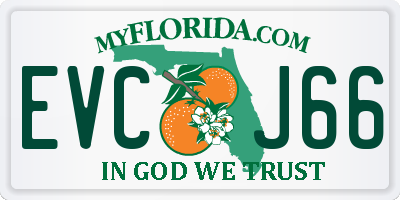 FL license plate EVCJ66