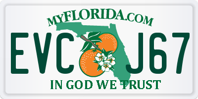 FL license plate EVCJ67