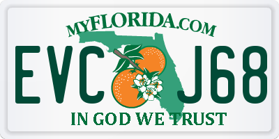 FL license plate EVCJ68
