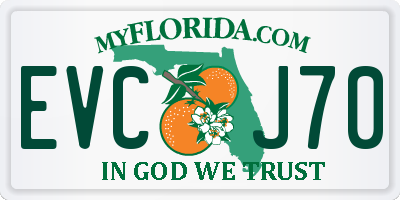 FL license plate EVCJ70