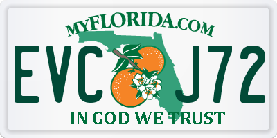 FL license plate EVCJ72