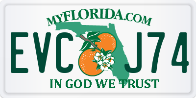 FL license plate EVCJ74