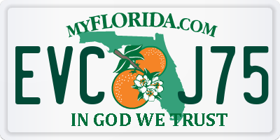 FL license plate EVCJ75