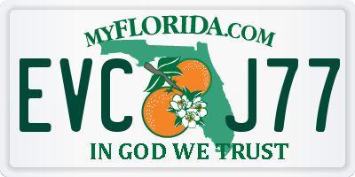 FL license plate EVCJ77
