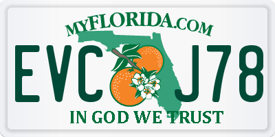 FL license plate EVCJ78