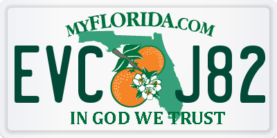 FL license plate EVCJ82