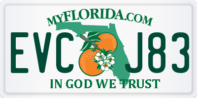 FL license plate EVCJ83