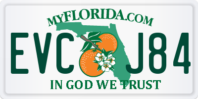 FL license plate EVCJ84