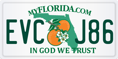 FL license plate EVCJ86