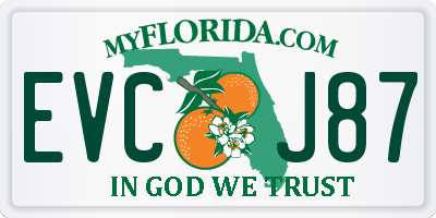 FL license plate EVCJ87