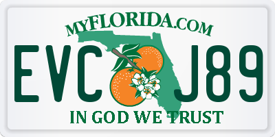 FL license plate EVCJ89