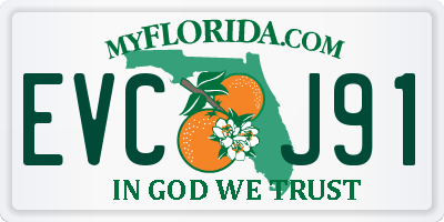 FL license plate EVCJ91