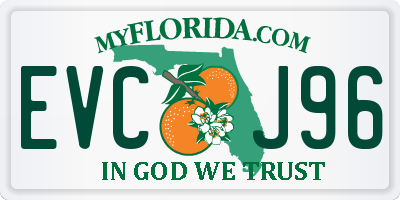 FL license plate EVCJ96