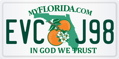 FL license plate EVCJ98
