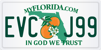 FL license plate EVCJ99