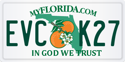 FL license plate EVCK27