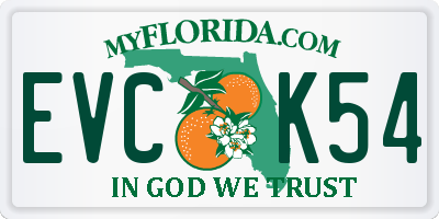 FL license plate EVCK54