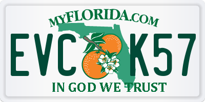 FL license plate EVCK57