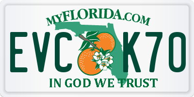 FL license plate EVCK70