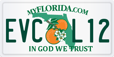 FL license plate EVCL12