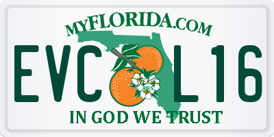 FL license plate EVCL16