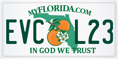 FL license plate EVCL23