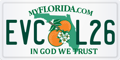 FL license plate EVCL26