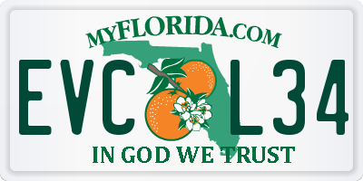 FL license plate EVCL34
