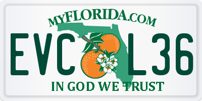 FL license plate EVCL36