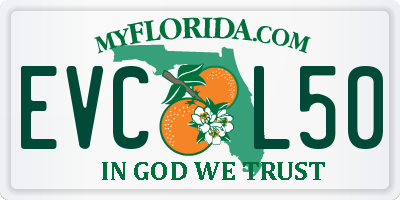 FL license plate EVCL50