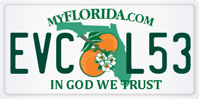 FL license plate EVCL53