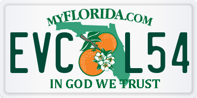 FL license plate EVCL54