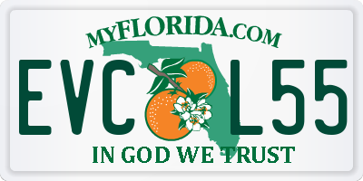 FL license plate EVCL55