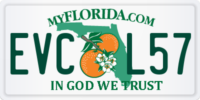 FL license plate EVCL57