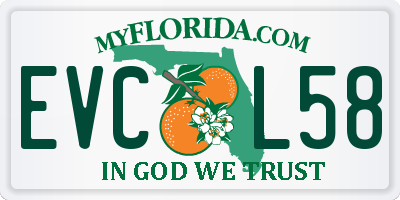 FL license plate EVCL58