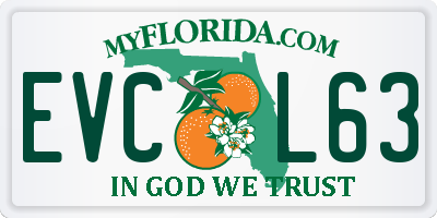 FL license plate EVCL63