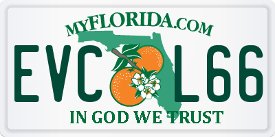 FL license plate EVCL66