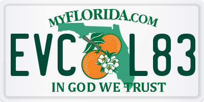 FL license plate EVCL83