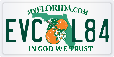 FL license plate EVCL84